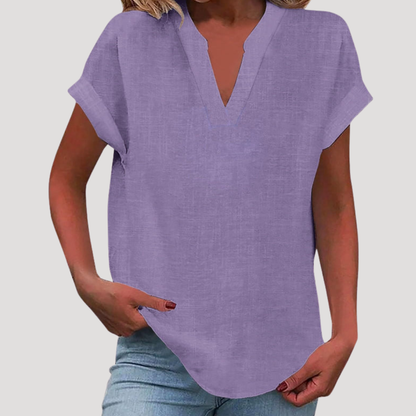 Francesca | Blusa Donna Col V Maniche Corte Casual
