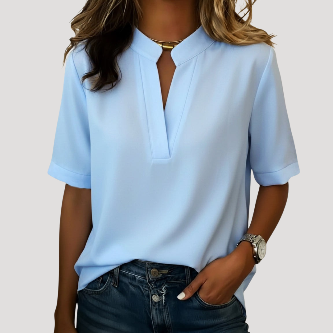 Blandine | Blusa Donna Chic Col V Maniche Corte