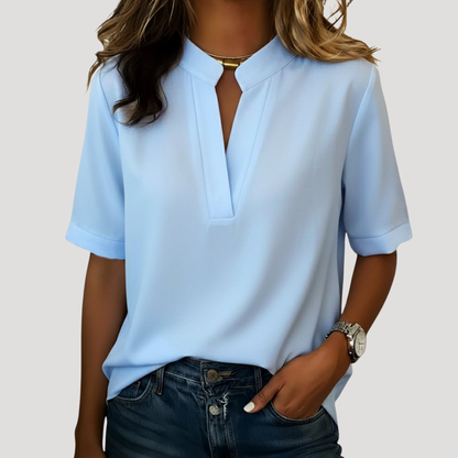 Blandine | Blusa Donna Chic Col V Maniche Corte