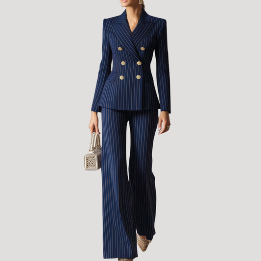 Odette | Completo Tailleur Rayato Donna Taglio Strutturato
