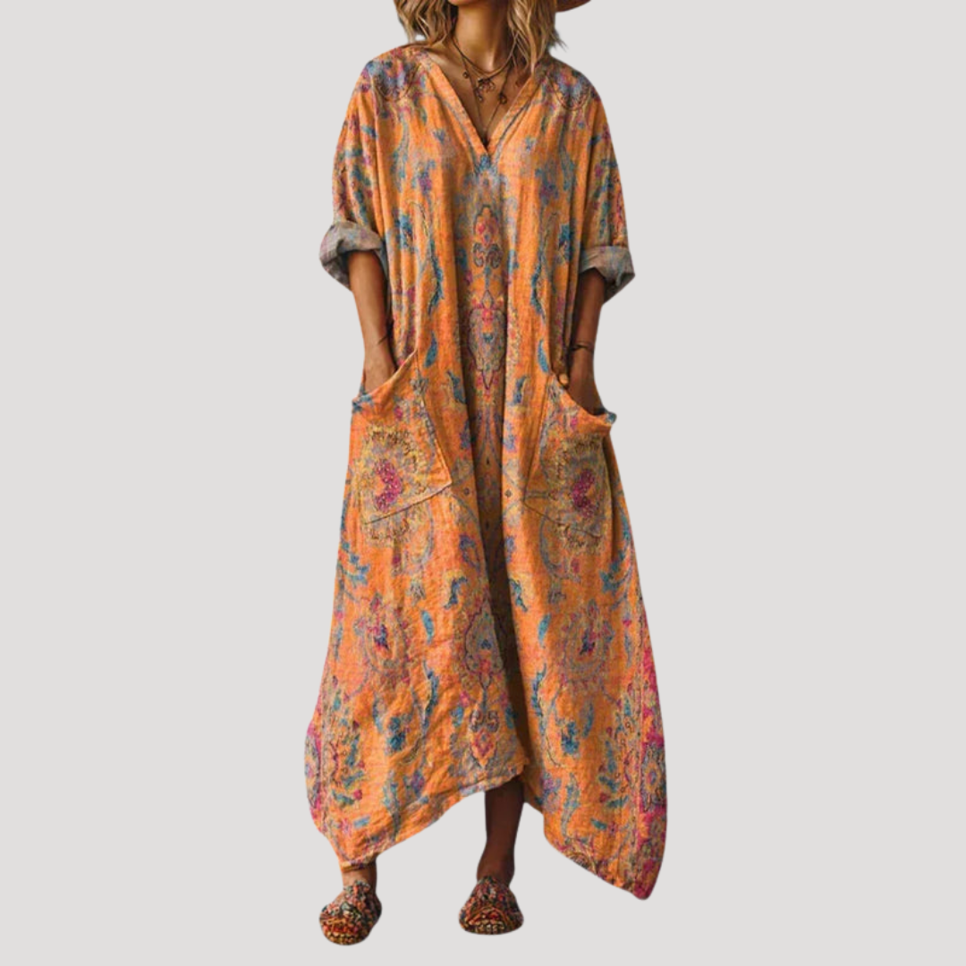 Lucrezia | Abito Lungo Donna Casual Stampa Etnica