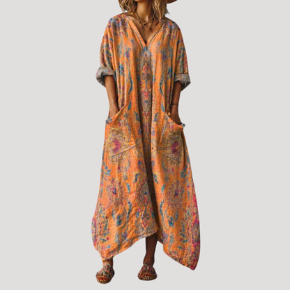 Lucrezia | Abito Lungo Donna Casual Stampa Etnica