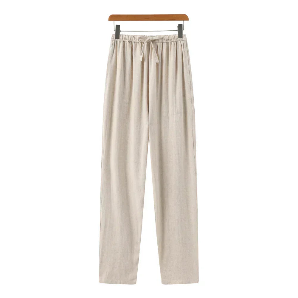 Enzo | Pantaloni a gamba dritta con coulisse e vita elastica da uomo
