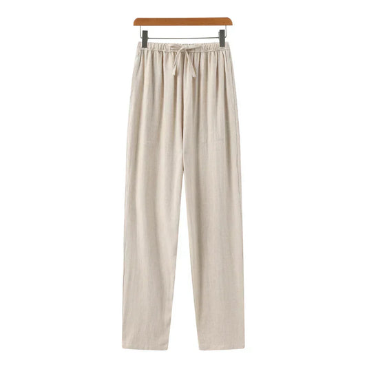 Enzo | Pantaloni a gamba dritta con coulisse e vita elastica da uomo