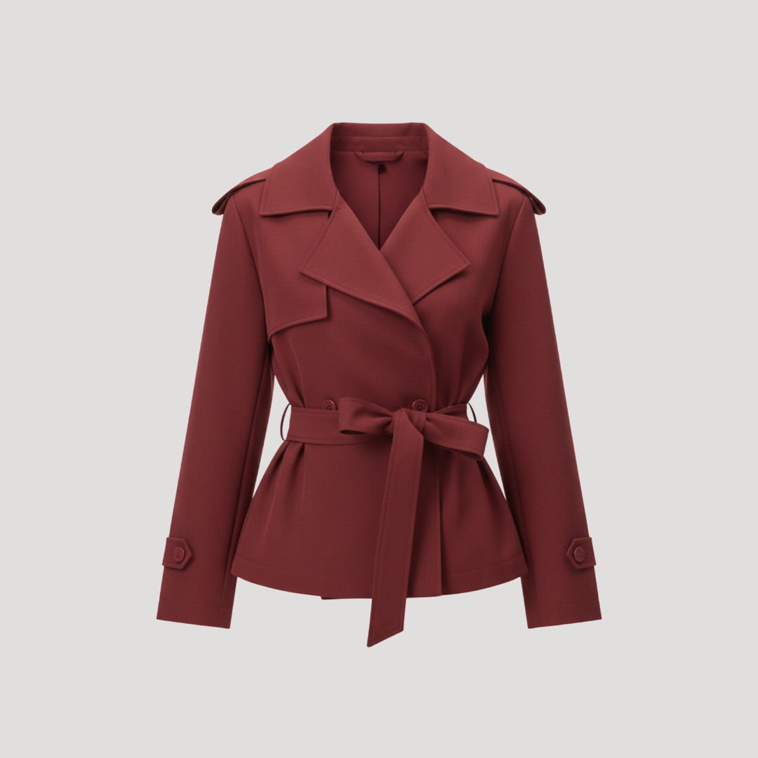 Amelia | Trench Corto Donna Scolpito con Cintura da Annodare