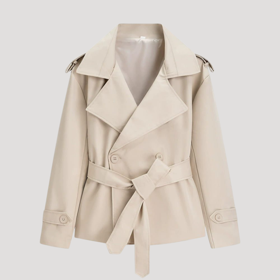 Lidia | Trench Corto Donna Oversize con Cintura da Annodare