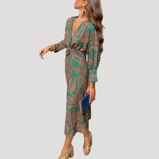 Mia | Abito midi donna elegante drappeggiato