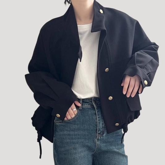 Hazel | Giacca Casual Donna Bottonata con Orlo a Corda