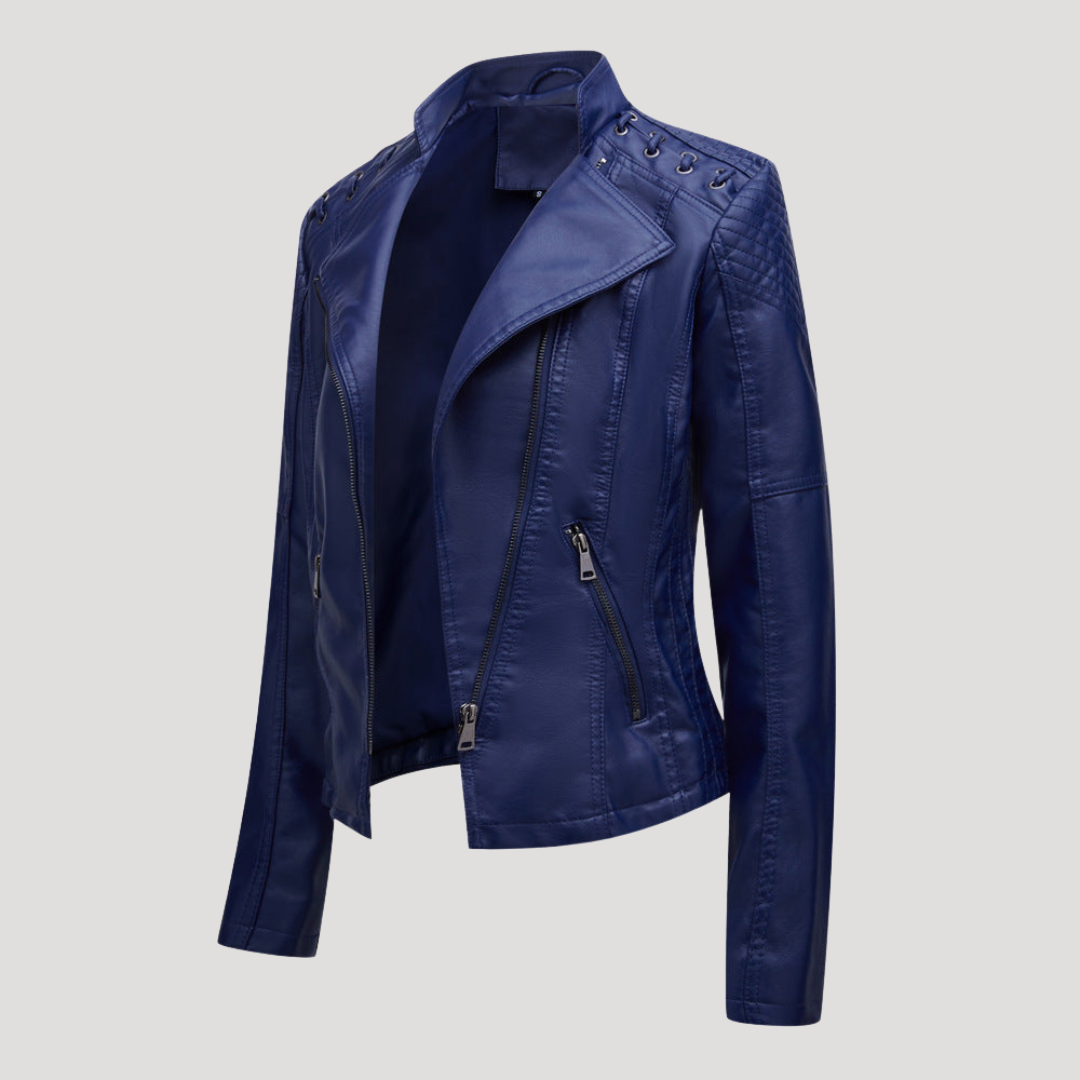 Oriane | Giacca Biker Donna Slim Fit con Dettagli Lacciati