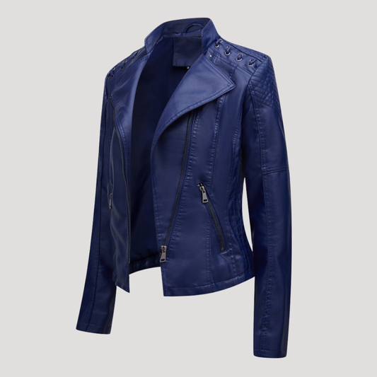 Oriane | Giacca Biker Donna Slim Fit con Dettagli Lacciati