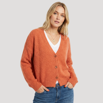 Aurore | Cardigan Donna in Maglia Col V Con Bottoni