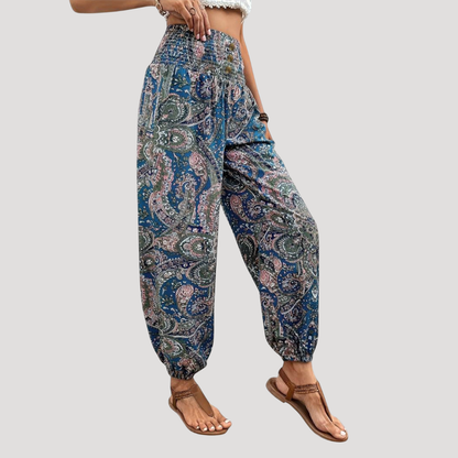 Carla | Pantaloni Donna Taglia Elastico Stampa Casual