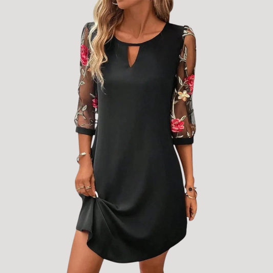 Sofia | Robe Dritta Donna Ricamata Maniche Trasparenti