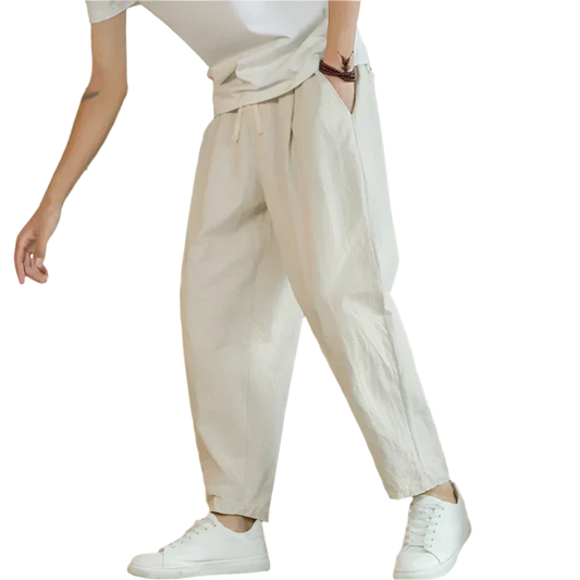 Ennio | Pantaloni alla caviglia con coulisse e tasche da uomo