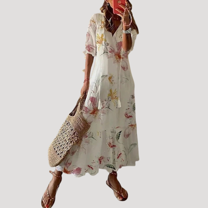 Viola | Abito lungo bohemien fluido