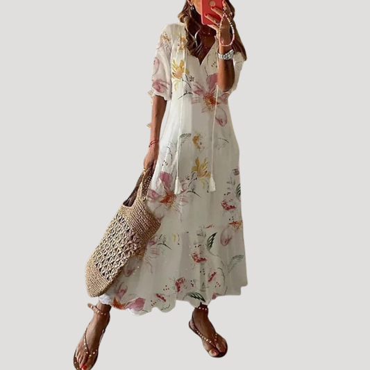 Viola | Abito lungo bohemien fluido