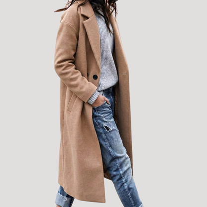 Sofia | Cappotto Lungo Donna con Bottone Singolo