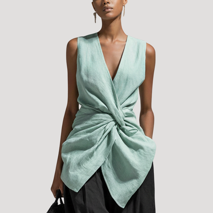 Viola | Blusa Donna Col V Senza Maniche Elegante