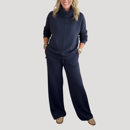 Selena | Completo Loungewear Donna in Maglia con Pantaloni Larghi