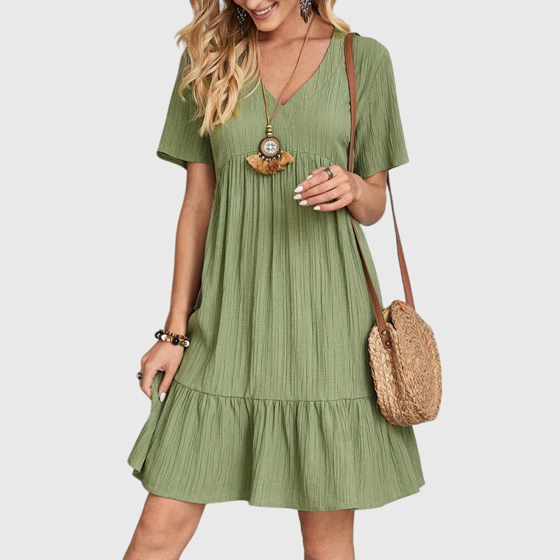 Celine | Abito Corto Donna Casual Vita Arricciata
