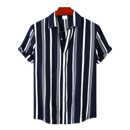 Manuel | Camicia a righe verticali a maniche corte da uomo