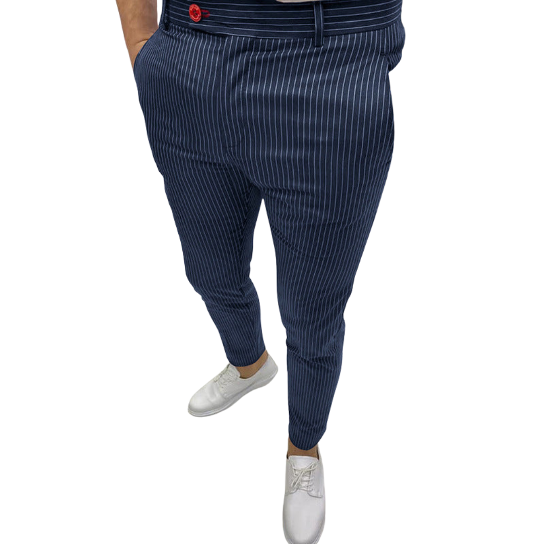 Giuseppe | Pantaloni slim fit a righe gessate da uomo