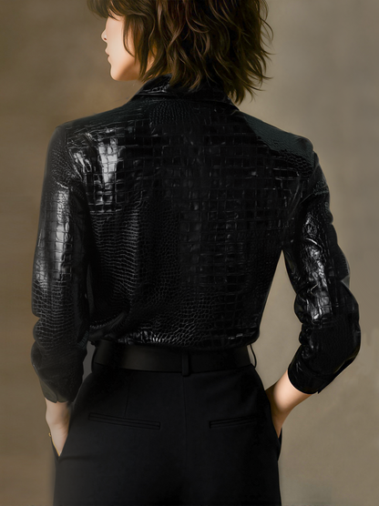 Sorenti | Camicia Lucida Effetto Coccodrillo da Donna