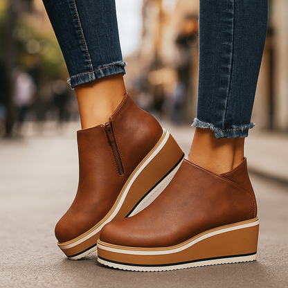 Selora | Stivaletti zeppa con zip laterale per donna