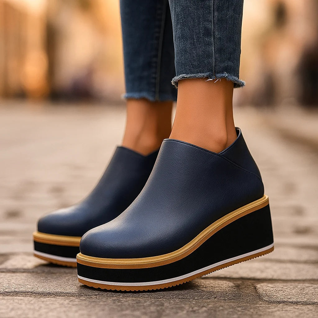 Selora | Stivaletti zeppa con zip laterale per donna