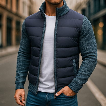 Manlio | Giacca imbottita con maniche in maglia da uomo