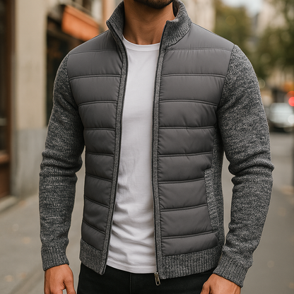 Manlio | Giacca imbottita con maniche in maglia da uomo