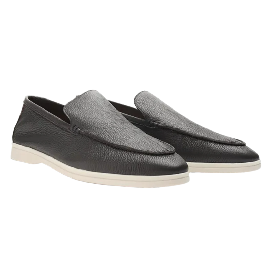 Moreno | Mocassini slip-on con suola bianca da uomo