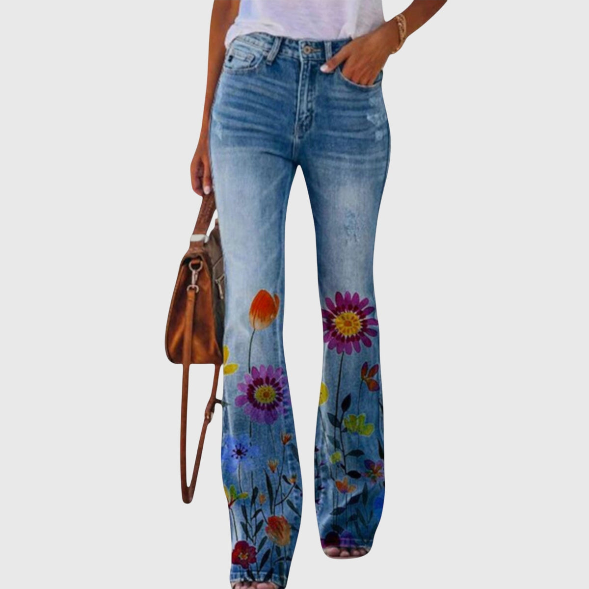 Liliana | Jean Dritto Donna Vita Alta Fiori