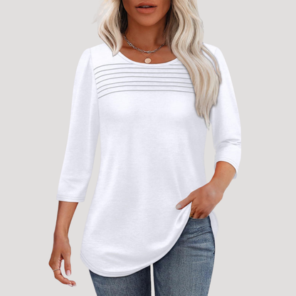 Renata | Top Lungo Donna Plissettato con Maniche 3/4