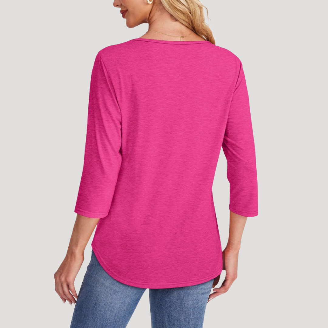 Renata | Top Lungo Donna Plissettato con Maniche 3/4