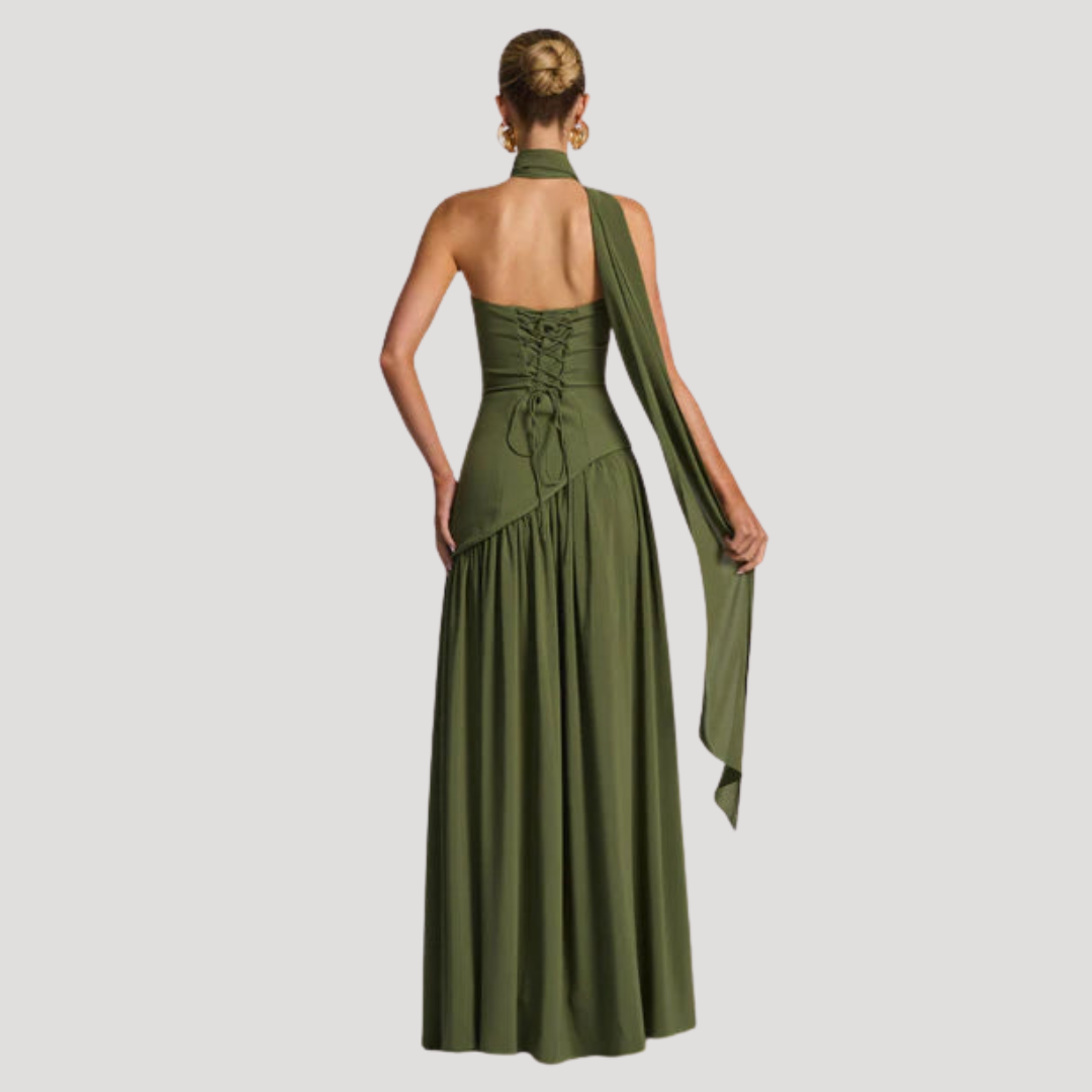 Renata | Abito lungo a bustier plissettato elegante da cerimonia