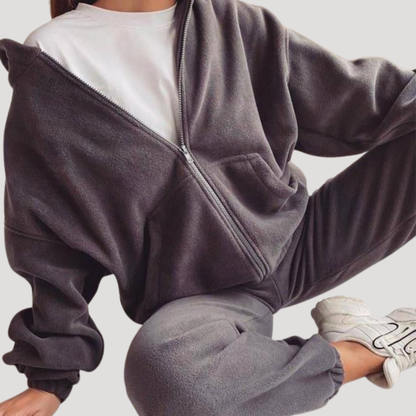 Teresa | Completo Coordinato Donna Felpa con Cappuccio Zip e Pantaloni Jogging