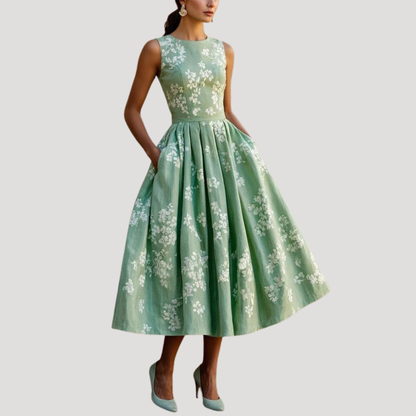 Catherine | Abito Midi Donna Svasato Elegante per Matrimonio