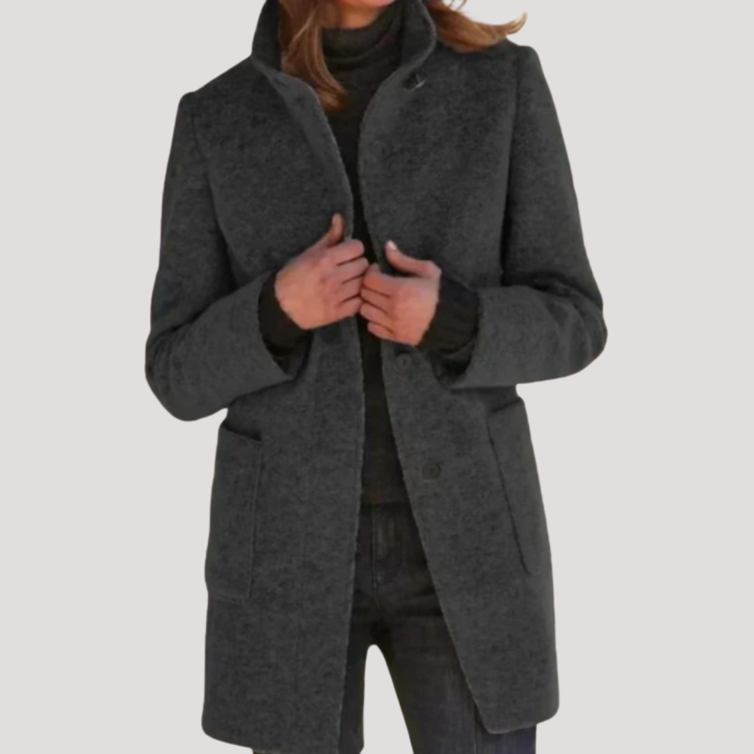 Stefania | Cappotto Lungo Donna con Collo Alto