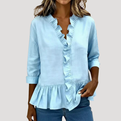 Ellen | Blusa Donna Volant Maniche Lunghe Bohémien