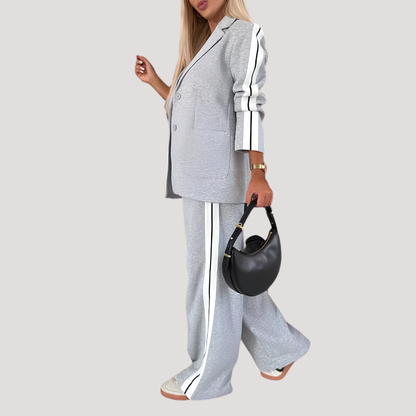 Juliette | Completo Blazer Donna con Pantaloni Larghi a Righe