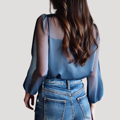 Emily | Blusa Donna Chic Stampa Floreale Maniche Lunghe