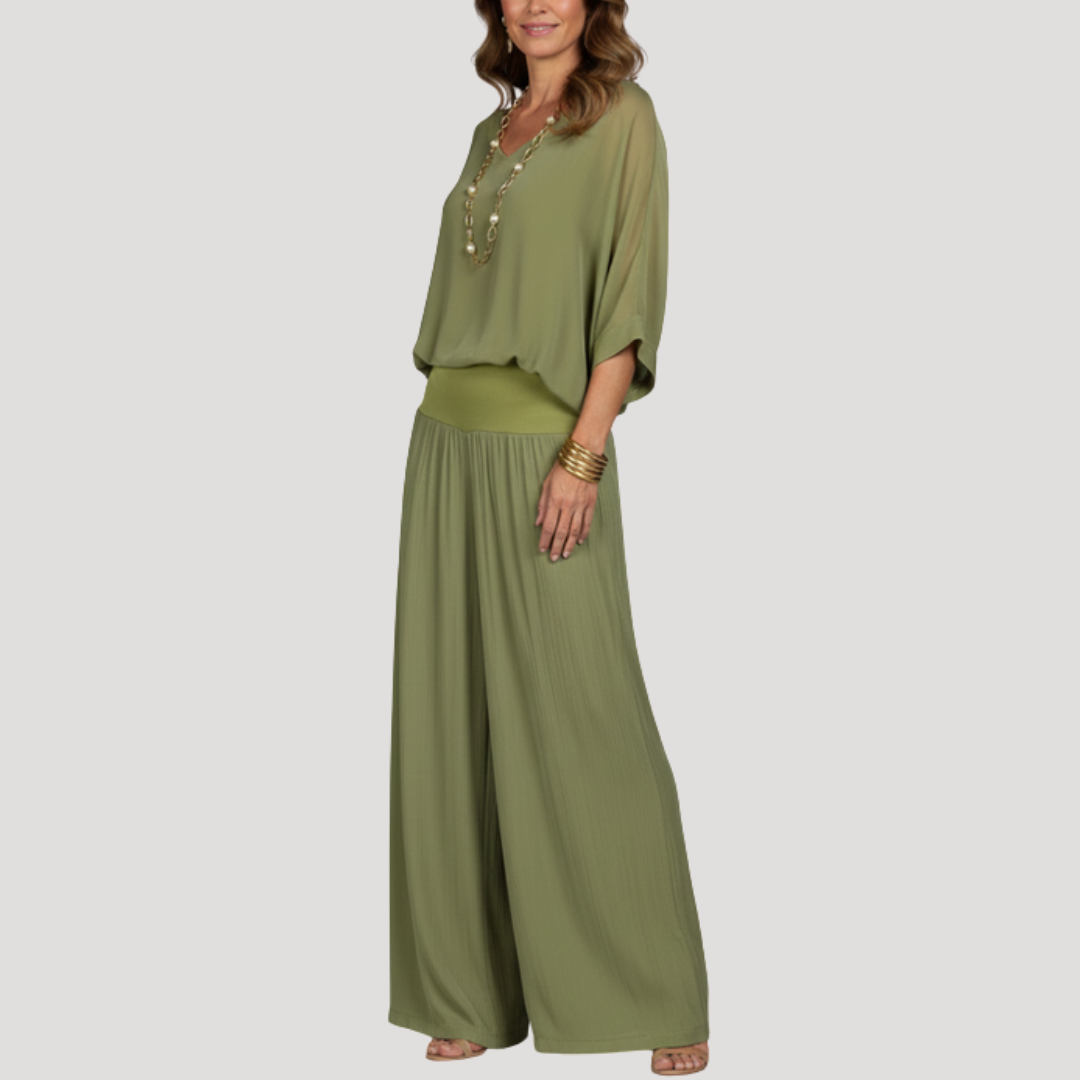 Pascale | Completo Pantaloni Donna Due Pezzi Ampio Elegante