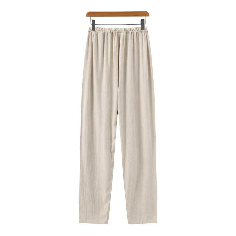 Enzo | Pantaloni a gamba dritta con coulisse e vita elastica da uomo