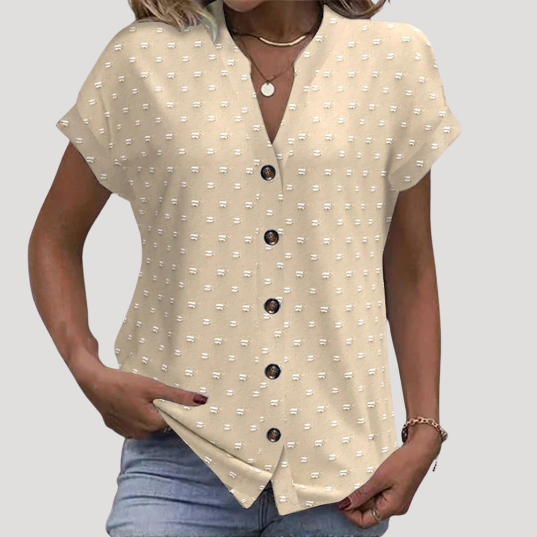 Sandrine | Blusa da Lavoro Donna Collo a V Stampata