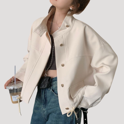 Hazel | Giacca Casual Donna Bottonata con Orlo a Corda
