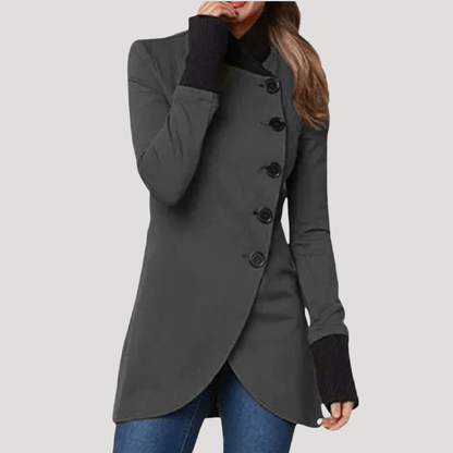 Liana | Cappotto Donna con Chiusura Asimmetrica