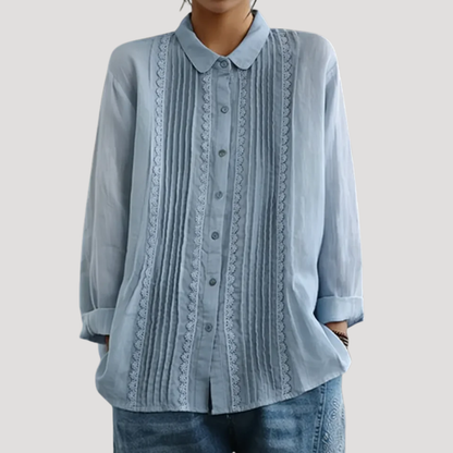 Solene | Camicia in Lino Donna Chic con Pizzo