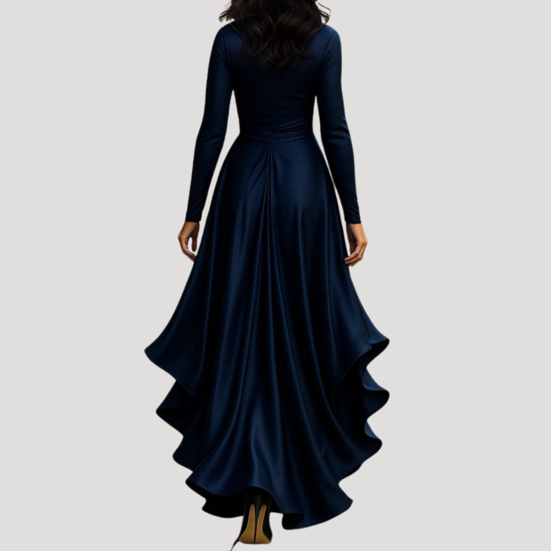 Nicoletta | Robe lunga elegante a portafoglio con maniche lunghe