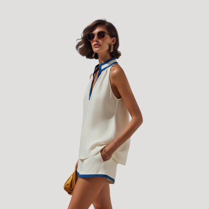 Estelle | Completo Vacanze Donna Top Senza Maniche e Pantaloni Corti